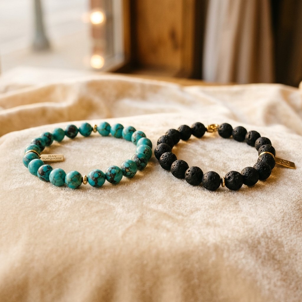 Irani Turquoise Bracelet + Free Lava Bracelet